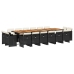 Set de muebles jardín 17 pzas con cojines ratán sintético negro