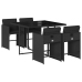 Set de muebles jardín 5 pzas con cojines ratán sintético negro