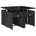 Set de muebles jardín 5 pzas con cojines ratán sintético negro