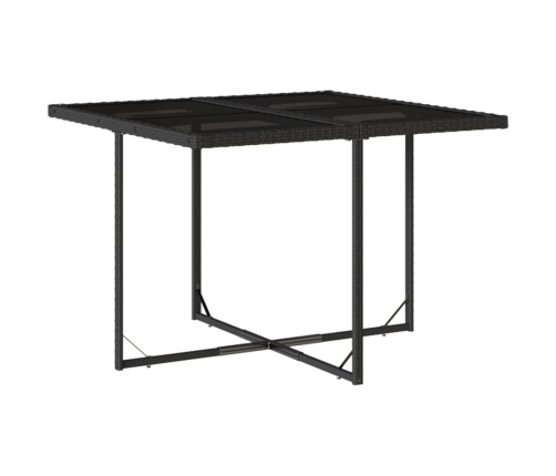 Set de muebles jardín 5 pzas con cojines ratán sintético negro