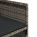Set comedor de jardín 5 piezas con cojines ratán sintético gris