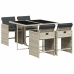 Set comedor de jardín 5 pzas cojines ratán sintético gris claro
