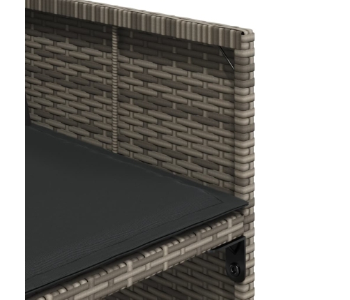 Set comedor de jardín 5 piezas con cojines ratán sintético gris