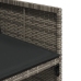 Set comedor de jardín 5 piezas con cojines ratán sintético gris