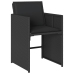 Set de comedor de jardín 7 pzas y cojines ratán sintético negro