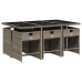 Set comedor jardín 7 pzas y cojines ratán sintético gris
