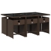 Set comedor de jardín 7 pzas con cojines ratán sintético marrón