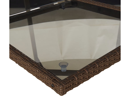 Set comedor de jardín 7 pzas con cojines ratán sintético marrón