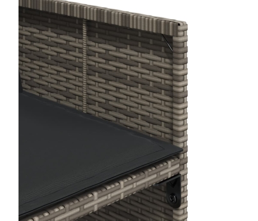 Set comedor jardín 7 pzas y cojines ratán sintético gris