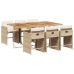 Set comedor de jardín 7 pzas con cojines ratán sintético beige