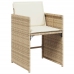 Set comedor de jardín 7 pzas con cojines ratán sintético beige