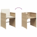 Set comedor de jardín 7 pzas con cojines ratán sintético beige