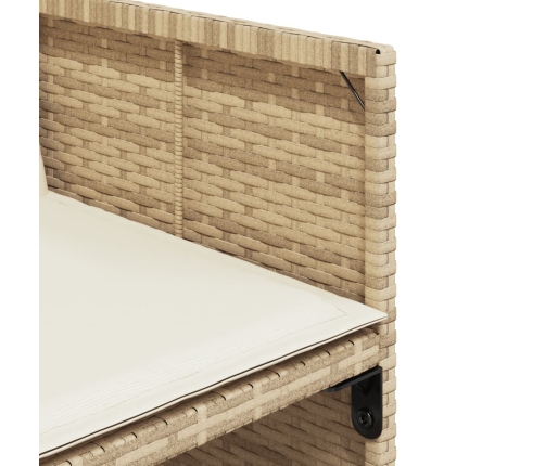 Set comedor de jardín 7 pzas con cojines ratán sintético beige