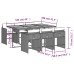 Set comedor de jardín 7 pzas con cojines ratán sintético beige