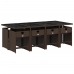 Set comedor para jardín 9 pzas y cojines ratán sintético marrón