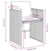 Set comedor para jardín 9 pzas y cojines ratán sintético marrón