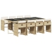 Set comedor de jardín 9 pzas con cojines ratán sintético beige