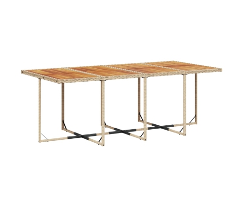 Set comedor de jardín 9 pzas con cojines ratán sintético beige