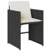 Set de comedor jardín 11 pzas con cojines ratán sintético negro