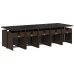 Set comedor de jardín 11 pzas y cojines ratán sintético marrón