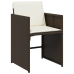 Set comedor de jardín 11 pzas y cojines ratán sintético marrón