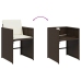 Set comedor de jardín 11 pzas y cojines ratán sintético marrón