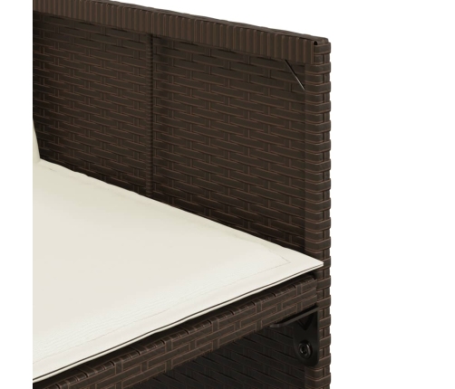 Set comedor de jardín 11 pzas y cojines ratán sintético marrón