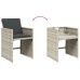 Set de comedor de jardín 11 pzas y cojines ratán sintético gris
