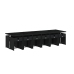 Set comedor de jardín con cojines 13 pzas ratán sintético negro