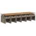 Set comedor de jardín con cojines 13 pzas ratán sintético gris