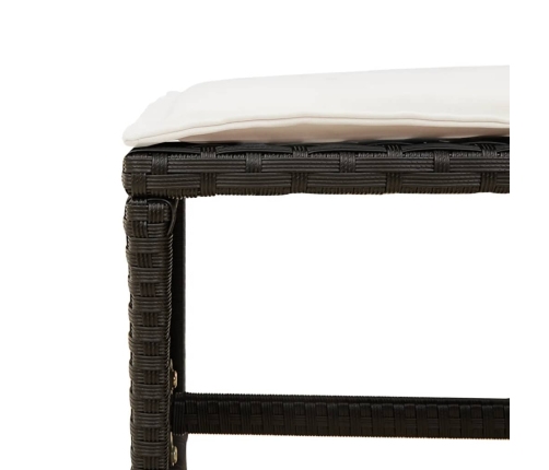 Set de comedor de jardín 9 pzas y cojines ratán sintético negro