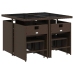 Set comedor para jardín 9 pzas y cojines ratán sintético marrón