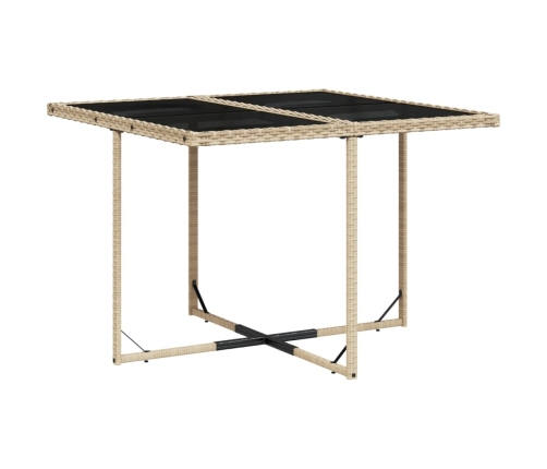 Set comedor de jardín 9 pzas con cojines ratán sintético beige