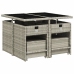 Set comedor de jardín 9 pzas cojines ratán sintético gris claro