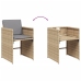 Set comedor de jardín 9 pzas con cojines ratán sintético beige