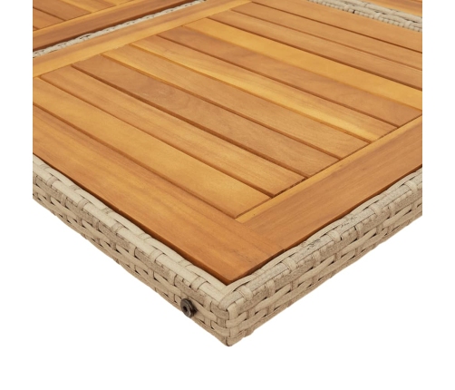 Set comedor de jardín 9 pzas con cojines ratán sintético beige