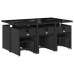 Set de comedor jardín 11 pzas con cojines ratán sintético negro
