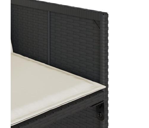 Set de comedor jardín 11 pzas con cojines ratán sintético negro
