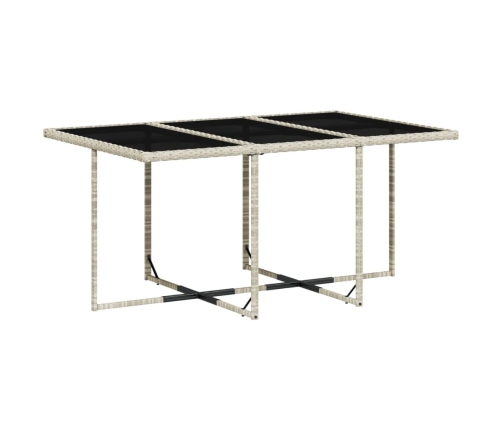 Set de comedor de jardín 11 pzas y cojines ratán sintético gris