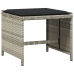 Set de comedor de jardín 11 pzas y cojines ratán sintético gris