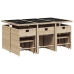 Set comedor de jardín 11 pzas con cojines ratán sintético beige