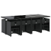 Set comedor de jardín con cojines 13 pzas ratán sintético negro