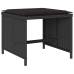 Set comedor de jardín con cojines 13 pzas ratán sintético negro