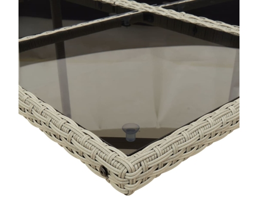 Set comedor jardín y cojines 13 pzas ratán sintético gris claro