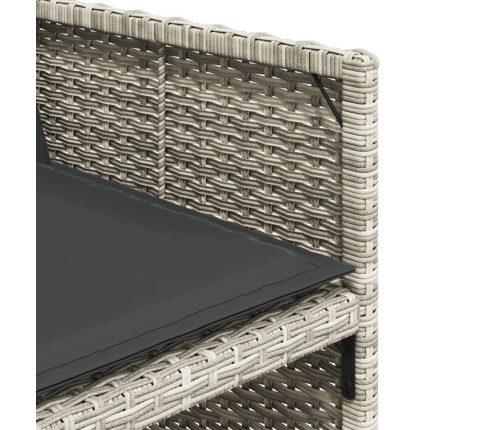 Set comedor jardín y cojines 13 pzas ratán sintético gris claro