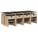 Set comedor de jardín con cojines 13 pzas ratán sintético beige