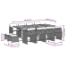 Set comedor de jardín con cojines 13 pzas ratán sintético gris