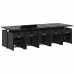 Set comedor de jardín con cojines 15 pzas ratán sintético negro