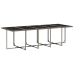 Set comedor de jardín con cojines 15 pzas ratán sintético gris