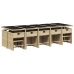 Set comedor de jardín con cojines 15 pzas ratán sintético beige